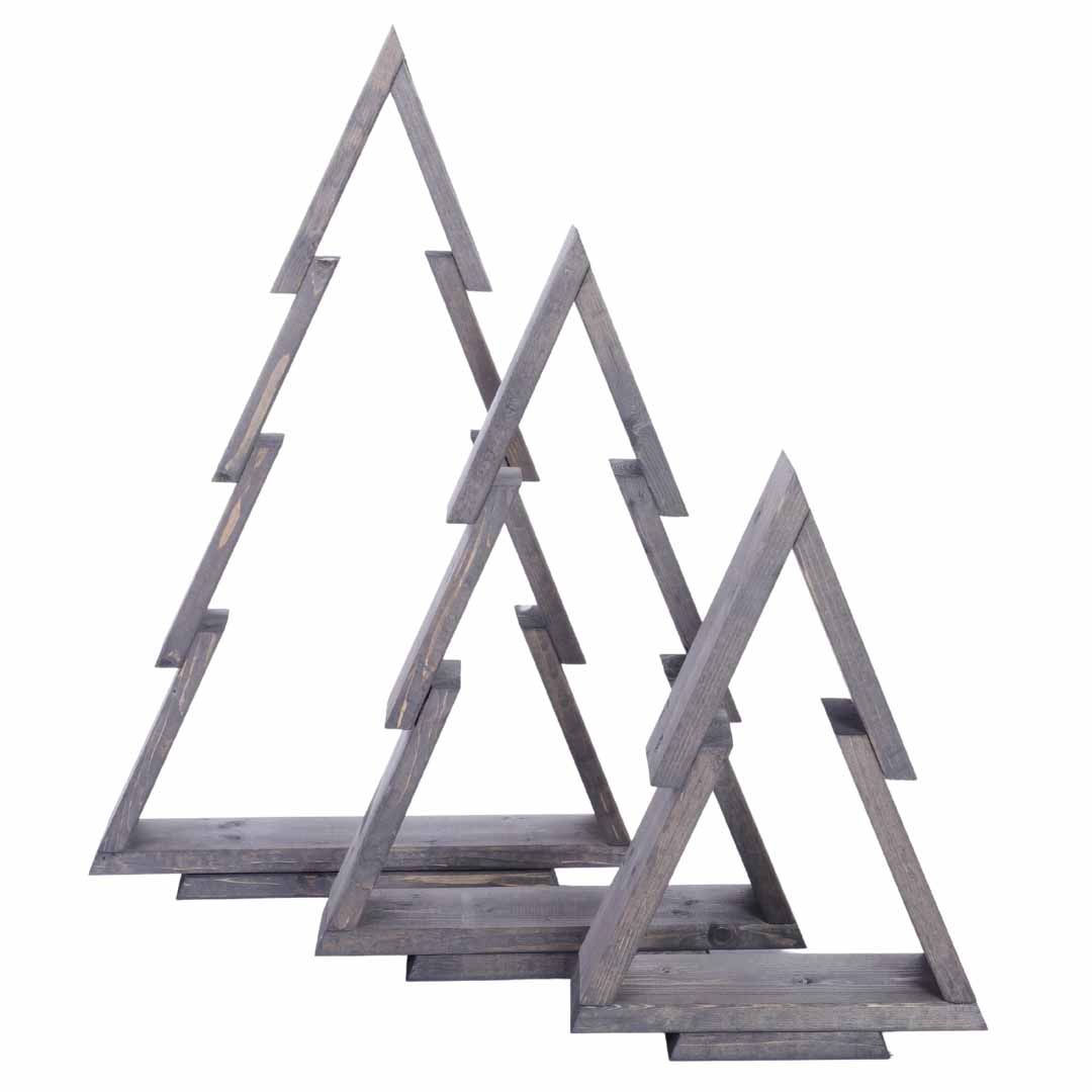 Holz-Weihnachtsbäume 3-in-1-Set